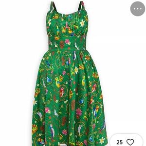 Original rare Disney green tropical dress from parks tiki shop